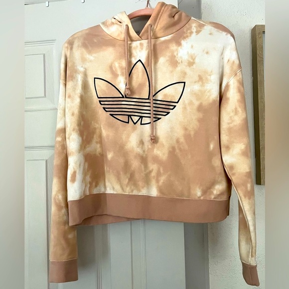 adidas Tops - Adidas Cropped Tie Dye Hoodie